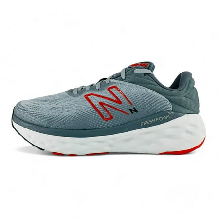 New Balance Fresh Foam X 840v1 Aluminum Grey True Red Men's Wide 2E Running Shoes M840FLS, Men's U.S. Shoe Size 10.5