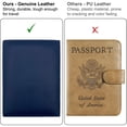 thumbnail image 5 of Blue RFID Blocking Genuine Leather Travel Passport Wallet Holder, 5 of 11