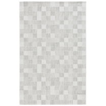 SAFAVIEH Courtyard Raeyln Checkered Indoor/Outdoor Area Rug, Grey/Dark Grey, 8' x 10'