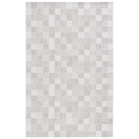 SAFAVIEH Courtyard Raeyln Checkered Indoor/Outdoor Area Rug, Grey/Dark Grey, 9' x 12'