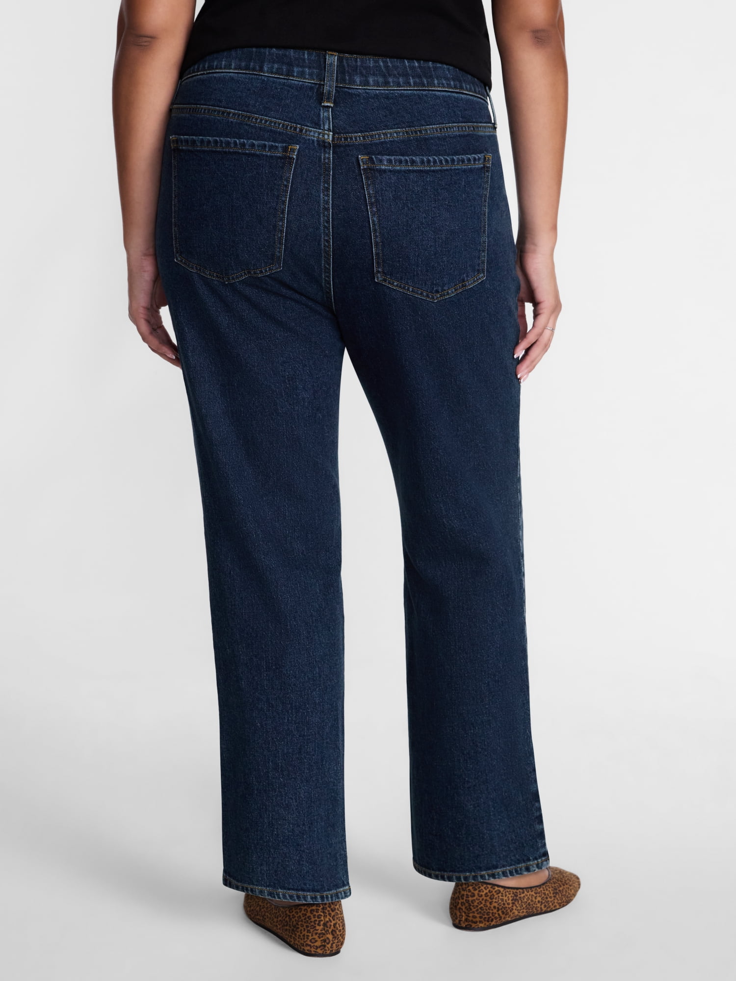 Terra & Sky Women's Plus High Rise Straight Leg Jeans, 29" Inseam, Sizes 16W-26W