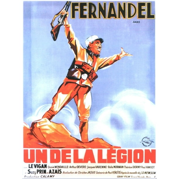 Un De La Legion French Poster Art Fernandel 1936 Movie Poster Masterprint 24 X 36 Walmart Com Walmart Com