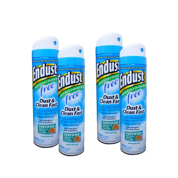 4 Pack - Endust Fragrance Free Hypo-Allergenic Dusting and Cleaning Spray, Hypo-allergenic, Fragrance Free, No Flavor, 10 Fl Oz