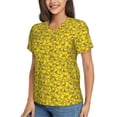 thumbnail image 2 of Fuzoiu Ducky Cartoon Animal Yellow Print Women's Classic V-Neck T-Shirt, Short Sleeve V Neck Tees for Casual Everyday Wear,Casual Fit Tee,Summer Fashion Tops-XX-Large, 2 of 5