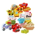 thumbnail image 3 of Bloque de apilamiento de equilibrio de madera, Habilidades motoras finas, Juego de equilibrio, Equilibrio de coordinación mano-ojo de construcción y Transporte CUTICAT Bloque de apilamiento, 3 of 8
