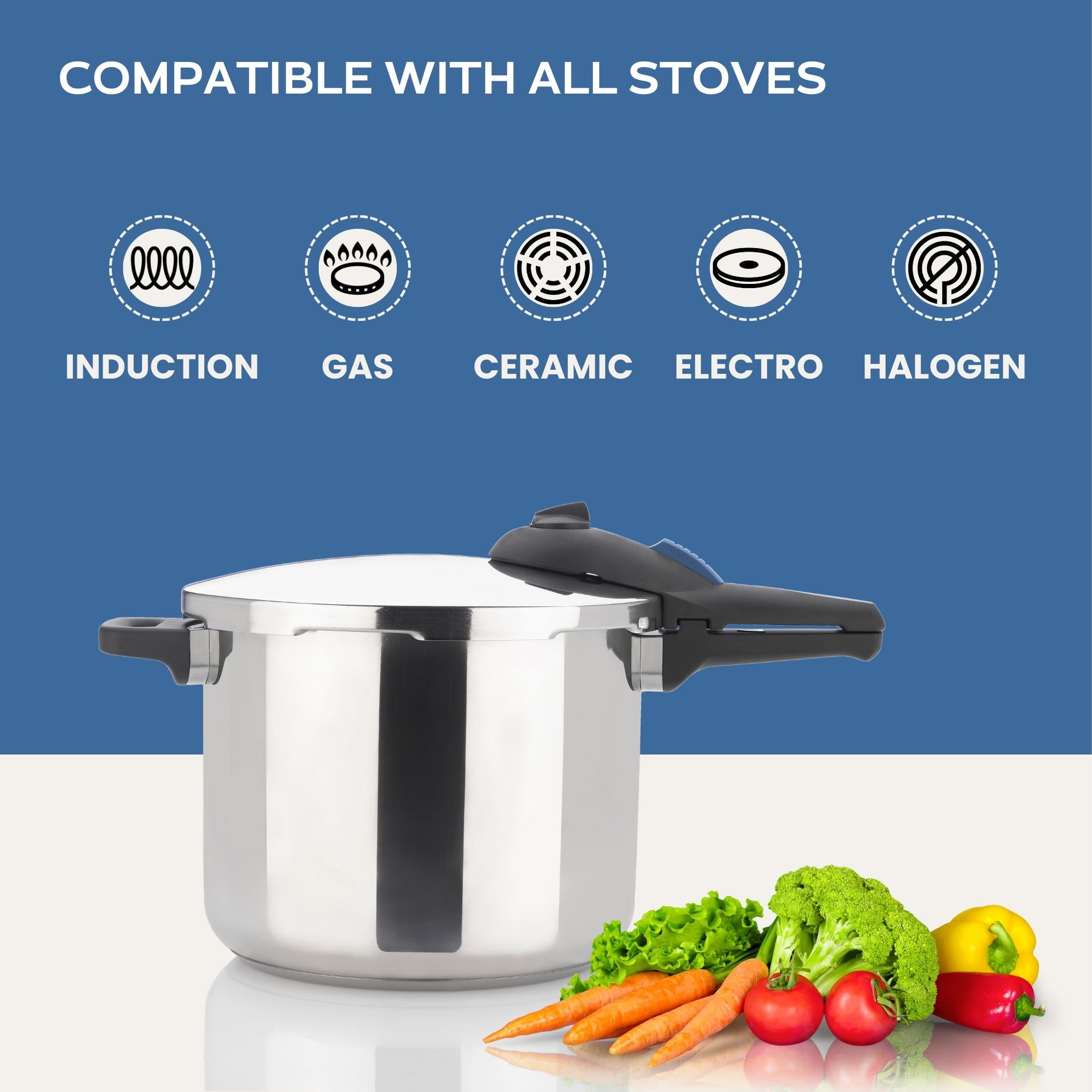 Zavor Duo 10 Qt. Stainless Steel Stovetop Pressure Cooker ZCWDU04 - The  Home Depot