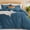 Blue, variant on Mosluna Duvet Cover Queen Size, 3 Piece Washed Microfiber Bedding Sets, All Season Breathable Comforter Cover, Gray