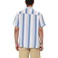 thumbnail image 3 of Lars Amadeus Men's Button Down Point Collar Short Sleeve Vertical Striped Shirt, 3 of 6