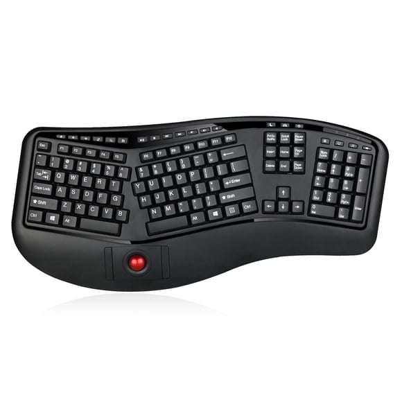 Teclado trackball ergonómico inalámbrico Adesso WKB-3500UB Tru-Form 3500 de 2,4 GHz