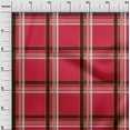 thumbnail image 2 of oneOone Viscose Jersey Bright Red Fabric Madras Check Quilting Supplies Print Sewing Fabric By The Yard 60 Inch Wide, 2 of 5