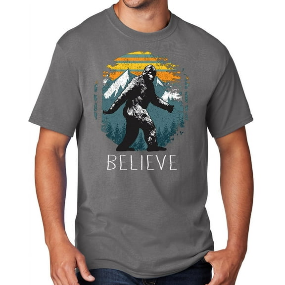 Men's Sasquatch Believe T-shirt, 3XL MD Gray