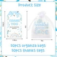 thumbnail image 6 of Diartpaint 50 Sets Baby Shower Organza Bags for Boy Girl, Sprinkled with Love Drawstring Bags with Tags String, Thank You Cards and Guests Favor Bags for Candy Soap Goody Baby Party Gift (Donut), 6 of 6