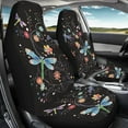 thumbnail image 4 of Yuyamidu Hippie Dragonfly Car Seat Covers Full Set of 2 Flowers Vehicle Front Seats Covers Washable Stretchy Car Accessories Bucket Seat Cover, 4 of 6