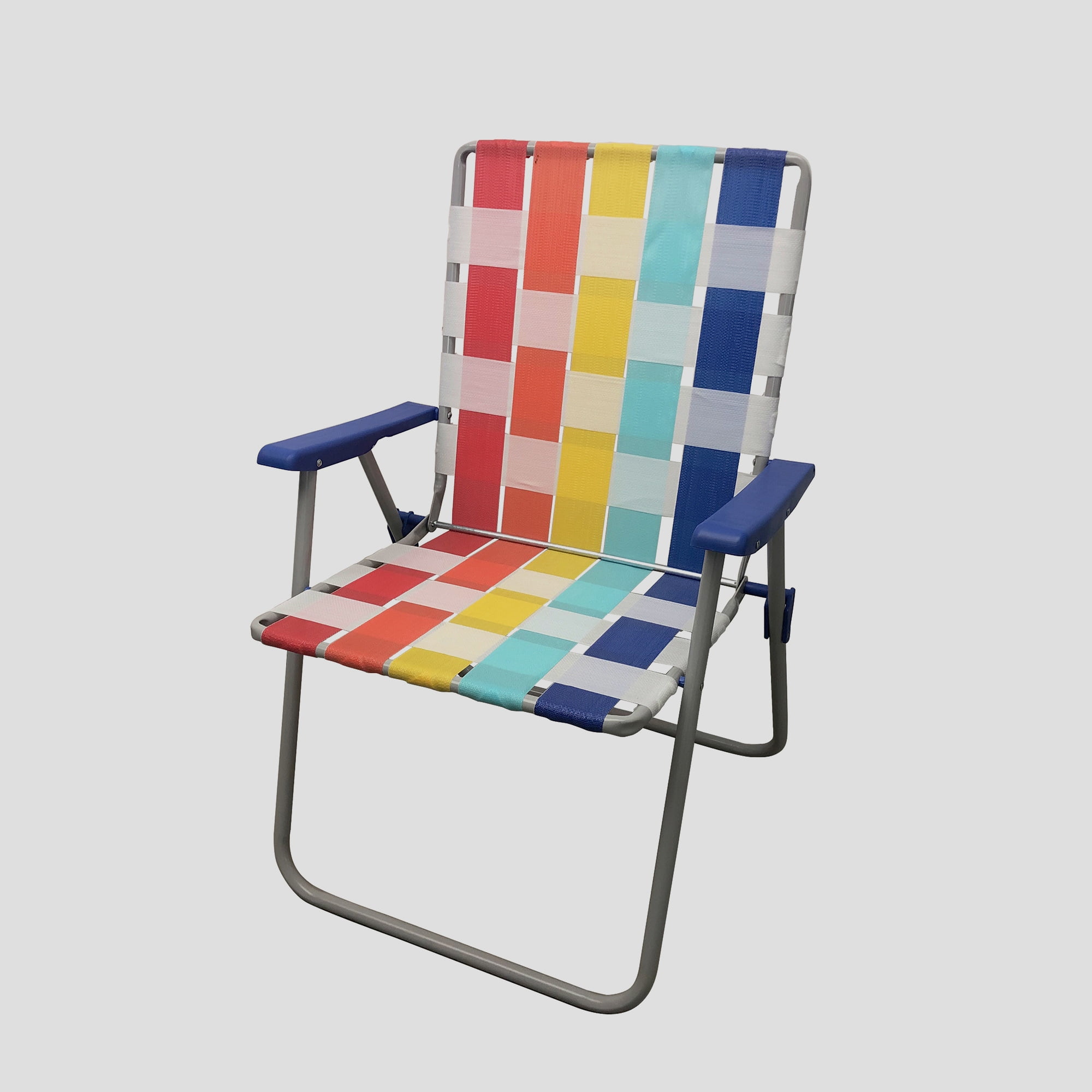 Mainstays High Back Steel Frame Web Strap Chair, Multicolor-2 Pack