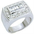 thumbnail image 1 of Rhodium 925 Sterling Silver Ring with AAA Grade CZ in Clear for Men Clear Stone Color Style S11931 Size 13, 1 of 1