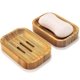 thumbnail image 1 of Pack of 2 Natural Wood Bamboo Soap Dish Holder for Bathroom Kitchen Sponges Accessories Storage, 1 of 4