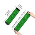 thumbnail image 4 of Fuzoiu Green Glitter Print Adult Socks, Crew Moisture-wicking Socks, Unisex Cushion Crew Socks,Casual Sports Ankle Socks, 4 of 7