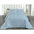 thumbnail image 2 of Ambesonne Art Deco Quilted Bedspread Set 3 Pcs, Pale Blue Classic Scales, King, Pale Blue and White, 2 of 4