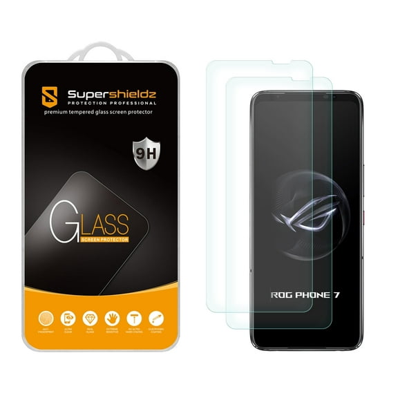(2 Pack) Supershieldz Designed for Asus Rog Phone 7 5G / ROG Phone 7 Ultimate Tempered Glass Screen Protector, Anti Scratch, Bubble Free