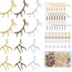 thumbnail image 1 of Kit para hacer aretes con dijes de cuerno de ciervo de 176 piezas, incluye colgantes grandes de aleación y ganchos de hierro para aretes, joyería y manualidades., 1 of 7