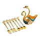 thumbnail image 1 of Swan Base Sporter Set Possert Forks con cucharas y horquillas Elegant Premium Food Grade de aleación de zinc de zinc para pasteles aperitivos Azul oscuro, 1 of 9