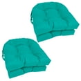 thumbnail image 2 of Blazing Needles 16-inch Indoor/Outdoor Rounded Back Chair Cushion, 16" x 16", Aqua Blue 4 Count, 2 of 5