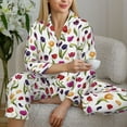 thumbnail image 6 of Fotbe Tulips Flowers Pattern Long Sleeve Pajama Set for Women,Sleepwear Set,2-piece Loungewear Set,Soft PJs Comfy Nightwear with Pockets -XX-Large, 6 of 7