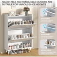 thumbnail image 4 of Vinform Shoe Storage Cabinet for Entryway Slim, 2 Flip Drawer Shoe Cabinet Shoe Organizer Cabinet with Doors, Ultra Thin Shoe Cabinet Wood for Hallway, 4 of 8