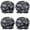 Black Cartoon Dinosaurs, variant on Shower Caps,Black Cartoon Dinosaurs Skeletons Pattern Waterproof Shower Cap for Women 4 Pieces,Double Reusable Hair Cover for Shower PEVA Elastic Stretch Hem