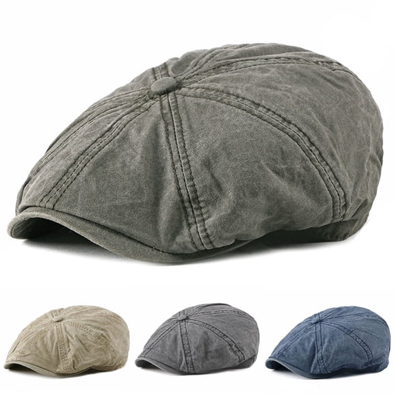 Duoif Unisex Cotton Summer Newsboy Hat, Breathable Peaky Blinder Cap for Men & Women, Classic Taxi Driver Baker Boy Cap for Daily Wear Black