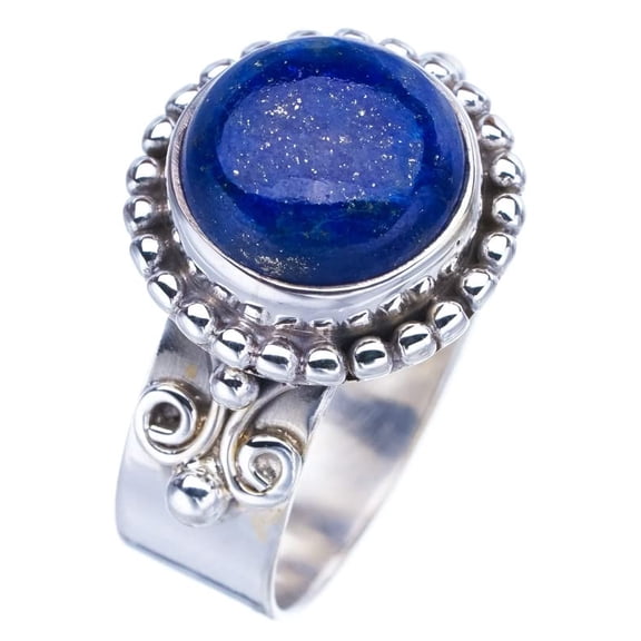 StarGems® Natural Lapis Lazuli Handmade 925 Sterling Silver Ring 7.5 F1821