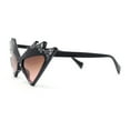 thumbnail image 3 of Sparkling Show Girl Silver Foil Bling Glitz Triangle Cat Eye Plastic Sunglasses Black - Brown Pink, 3 of 4