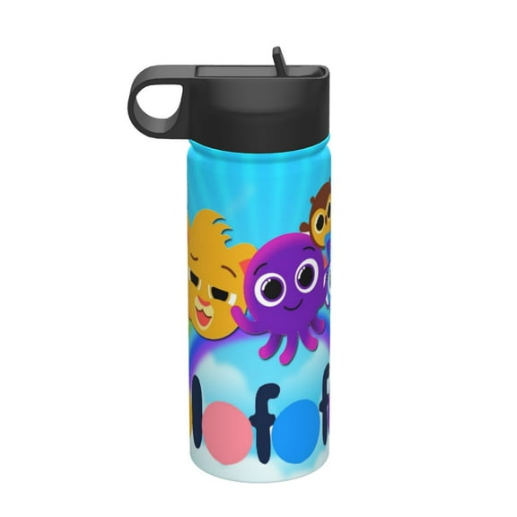 Bolofofos Kids Insulated Water Bottle With Straw - 18 Oz Stainless Steel Double Wall Vacuum Cup, Leakproof, Bpa Free, Suitable For Boys And Girls