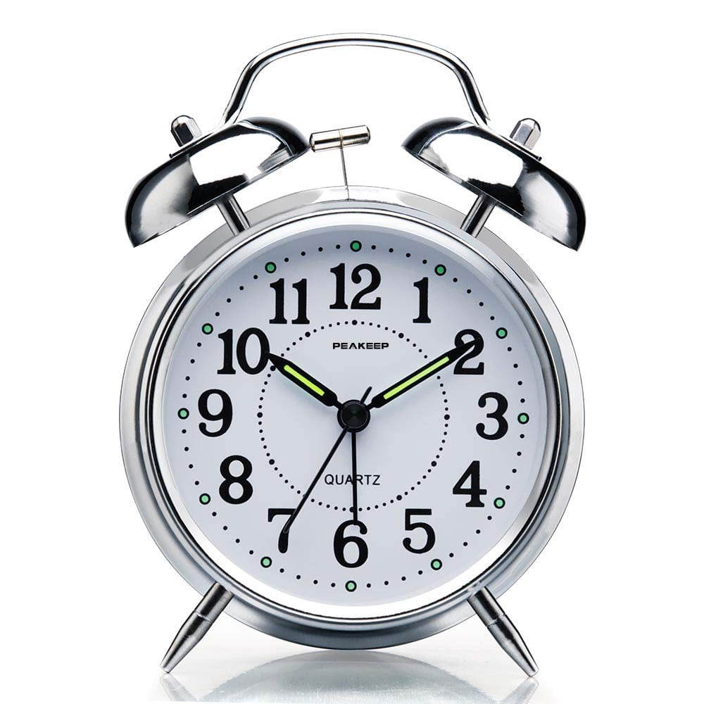 4 Inches Bell Loud Alarm Clock For Heavy Sleepers (chrome Finish)