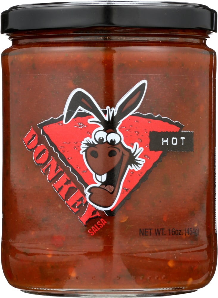Donkey Chip Salsa, Hot, 16 Oz