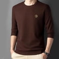 thumbnail image 4 of Men's Autumn Casual Solid Round Neck Long Sleeve T-shirt, 4 of 8
