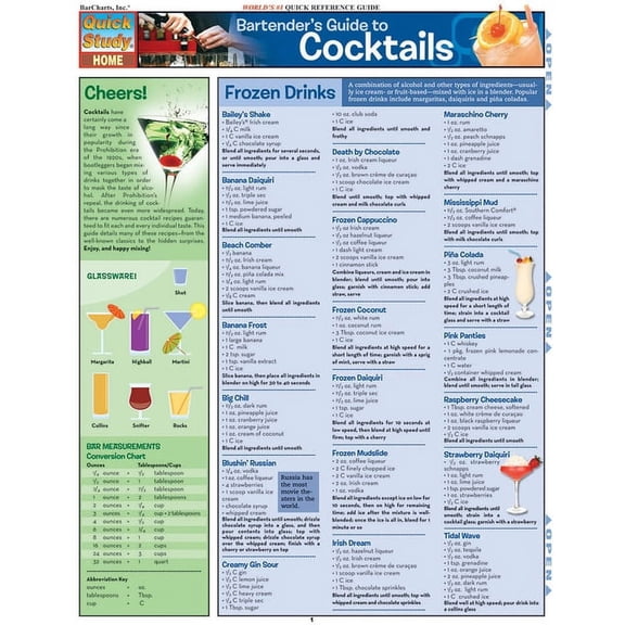 The COCKTAIL HANDBOOK : A Grown-Up's Guide to Making Mixed Drinks (Cocktail Book, Bartender Book ...