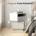 thumbnail image 4 of Jaxpety Rotatable Nightstand with 2 Drawers for Bedroom Closet, Living Room College Dorm,White, 4 of 9