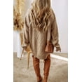 thumbnail image 4 of Parchment Cable Knit Drop Shoulder Loose Fit Sweater Dress, 4 of 11