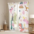 thumbnail image 3 of Feelyou Kawaii Dinosaur Kids Black Out Curtains, Cute Dino Animal Curtains Pack of 2 (42x63 Each), Cartoon Flower Floral Bedroom Curtains, Blackout Curtains Room Decor, 3 of 6