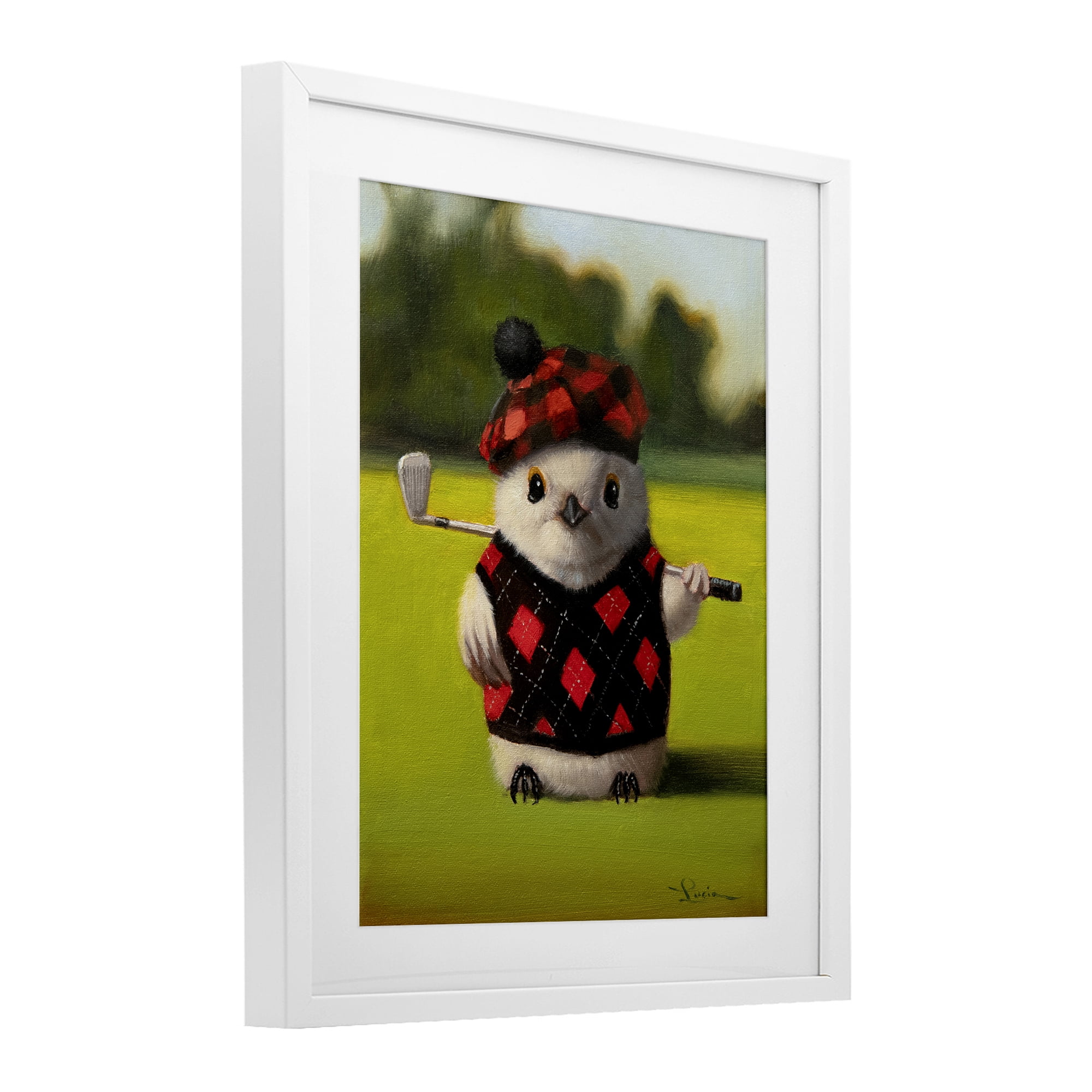 Stupell Industries Birdie Golf Swing White Framed Print Under Glass, design by Lucia Heffernan
