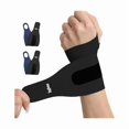 thumbnail image 1 of wonima11 Ultra Thin and Soft Wrist Brace Wrist Wraps for Men and Women, Adjustable Wrist Support for Basketball Tennis Badminton Yoga Carpal Tunnel Syndrome, Pack of 2 (Black), 1 of 1