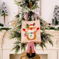thumbnail image 3 of Bolsa de regalo de mano de Navidad para niños, decoraciones de tela de Sackcloth, patrón de muñeco de nieve de Papá Noel, Cornucopia, 2023, 3 of 4