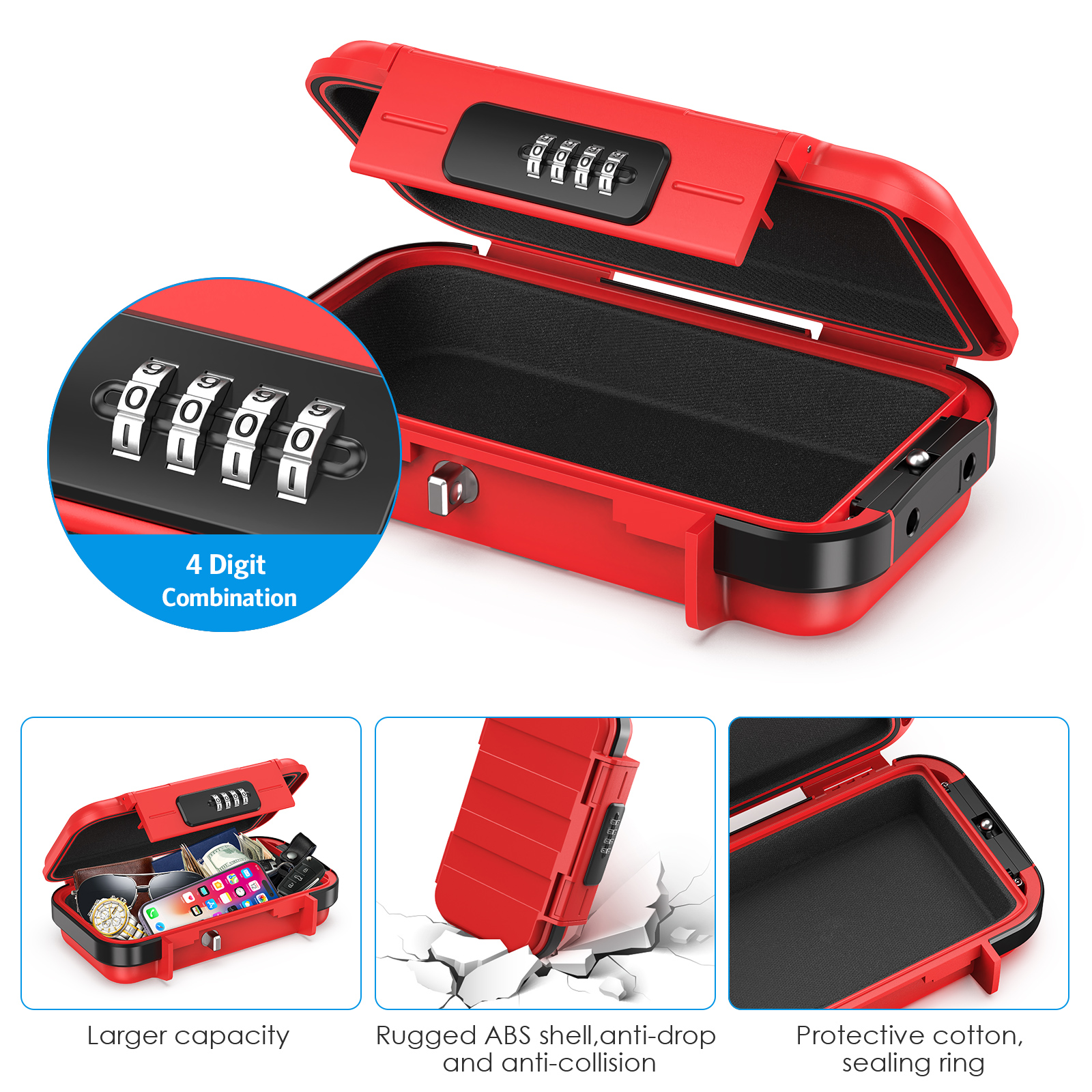 Amir Portable Security Safe Box with Combination Lock photo 4