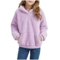 thumbnail image 6 of Hoodies for Girls 10-12 with Pockets Girls Fuzzy Fleece Pullover Hoodies Loose Sweatshirt with Pockets Outwear Coat Casual Tops, 6 of 6