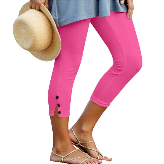 Sexlip Women's Yoga Pants All Season skinny fit relaxed fit solid color slit fashionable casual yoga soft fabric Pink XL