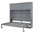 thumbnail image 6 of Harper & Bright Designs Queen Size Murphy Bed with Top Cabinets, Cabinet Queen Bed with Storage, Wooden Foldable Wall Bed Frame for Home Office Studio, Gray, 6 of 19