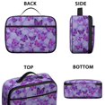 thumbnail image 3 of Purple Butterfly Pattern Teens Insulated Bento School Lunch Bag, 12 Can Capacity, for Work, Picnic or Travel, 10.6x7.7x4.3 Inches, 3 of 5