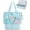 Blue, variant on Beach Bag for Women, Mesh Tote Bags with Zipper, Sandproof Vacation Essentials with Cooler for Swim Cruise Pool(Camel)