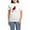 With Blue Strpe Pant, variant on - Cardinal (2) Women's Light Pajamas - Women's Short Sleeve Print T-Shirt and Pants Light Cotton Pajama Set
